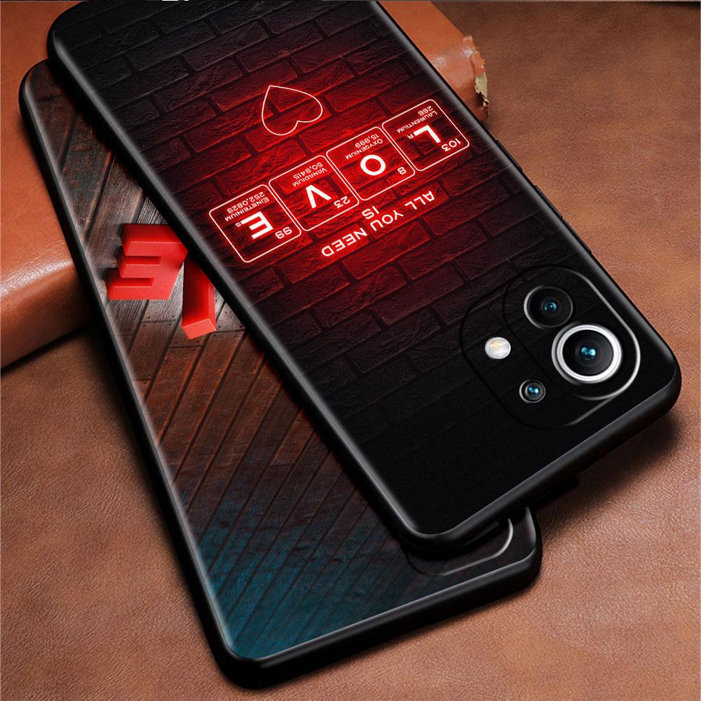 Cute Love Heart Funda Case For Xiaomi Mi 11 Lite 5G NE 11T Pro 10T 9T Note 10 12 12X 12S Ultra Soft Silicone Shell Phone Cover