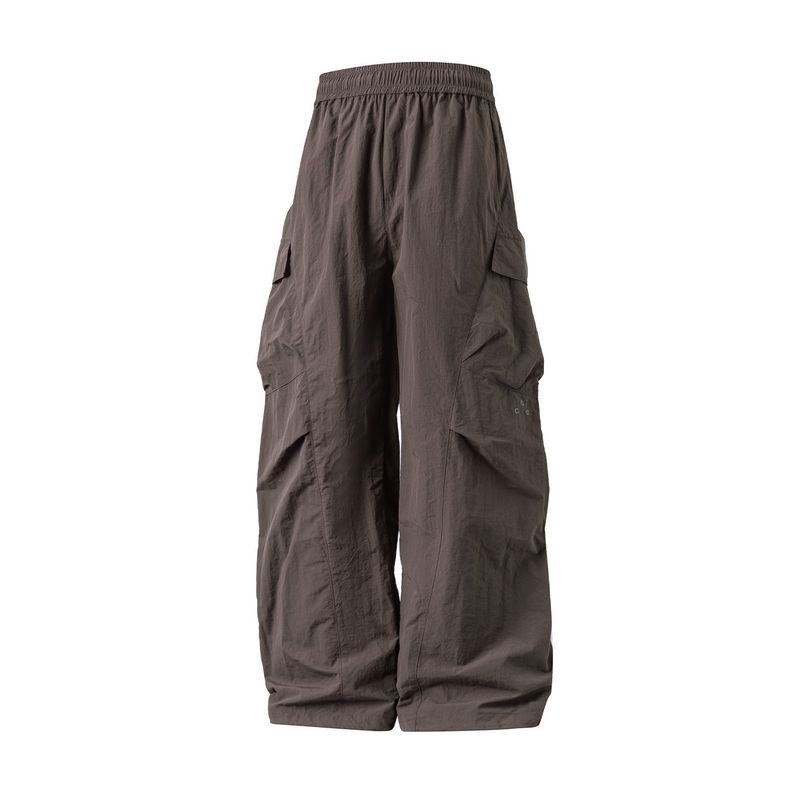 

Wassup Outdoor American-Style Loose-Fitting Cargo Pants for Men, Summer Thin Straight-Leg Wide-Leg Tactical Pants Plum Gray 3 XL