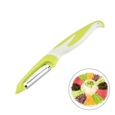 LMETJMA Vegetable Fruit Peeler Serrated Julienne Stainless Steel Blade with Ergonomic Grip Handle and Potato Eyes Remover KC0121
