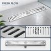 Large Capacity Floor Drain with Middle Outlet for Bathroom Anti-Odor Design Stainless Steel Drainage Grate and Waterproof Base