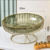 Light Luxury High Foot Fruit Plate Plastic Metal Home Living Room Candy Snacks Storage Decoration