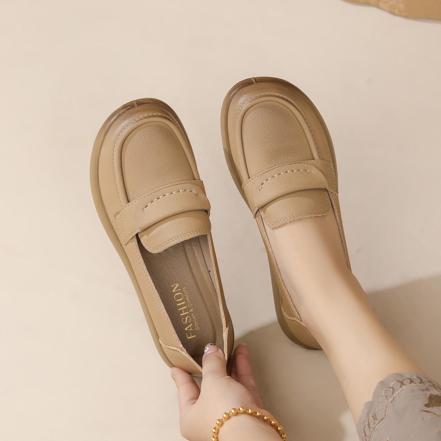 

Women s Loafers 2025: Soft Sole Flat Heel Spring/Autumn Work Shoes 38 хакі