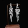 European and American New High-end Long Earrings Crystal Bridal Wedding Dress Accessories, Fashionable 2026