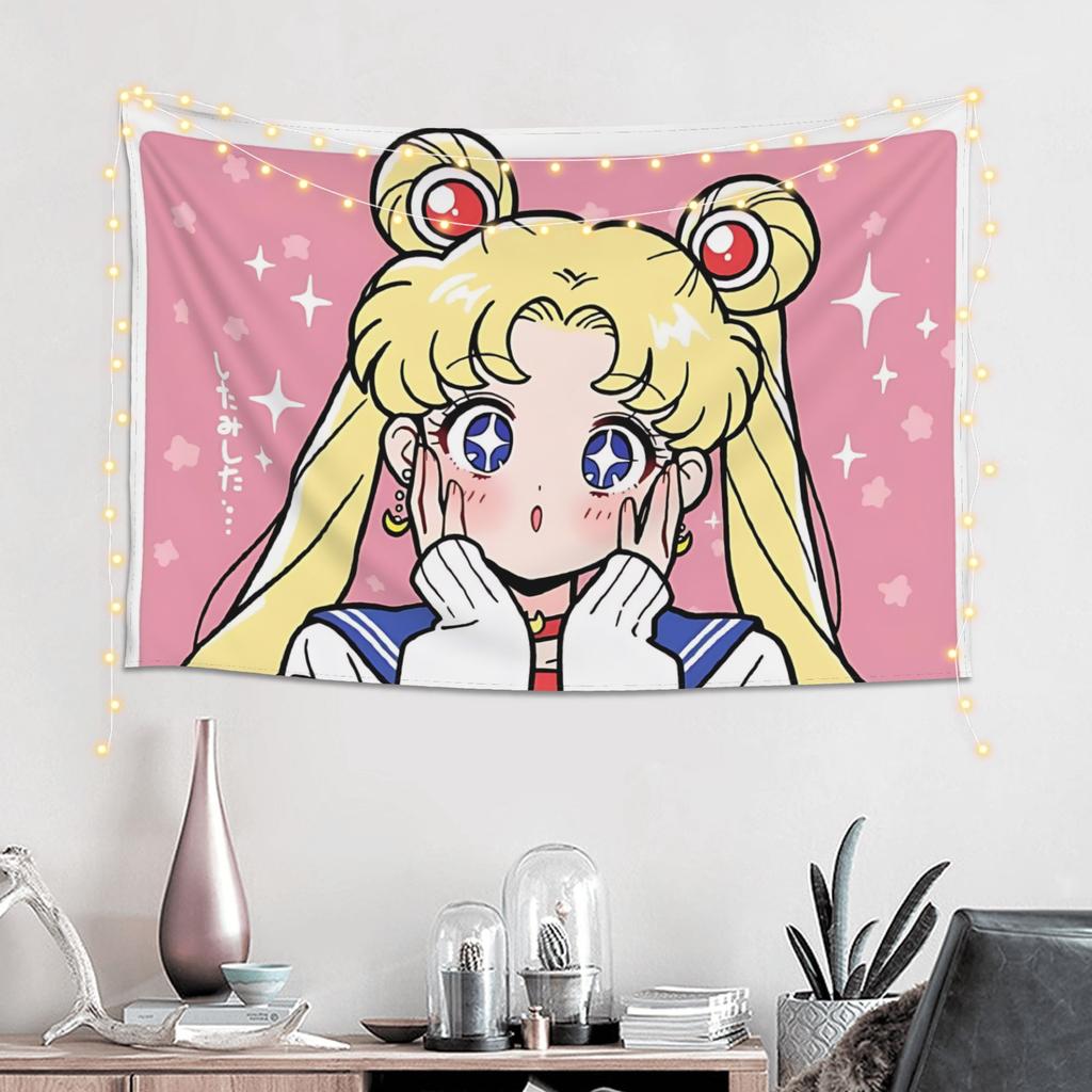 Cutecore Sailor Moons Tapestry Bedroom Decoration Wall Hanging Blanket Tapestry Cool Stuff For Room