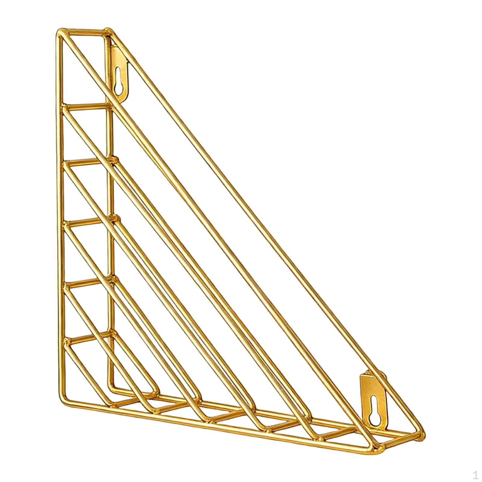 

Triangle Wall Bookshelf Floating Book Shelf Space Saving Decorative Rack File Holder for Vinyl