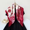 Silk Scarf Large Square Scarf Women's New 91cm Headscarf Satin Scarf Satin Square Scarf European and American Printed Shawl Wholesale