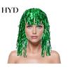 PET Glossy Ribbon Wig Colorful Foil Tinsel Wigs Metallic Fancy Party Shiny Cosplay Costume Photo Booth Prop for Adults Women Reflective Hair