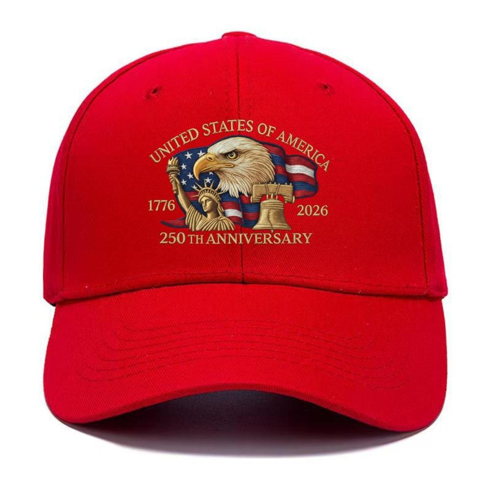 Trucker Hat Adjustable Us 250th Anniversary Cap Anniversary Tribute Hat Historic Embroidered Sunshade Cap For Patriotic Citizens