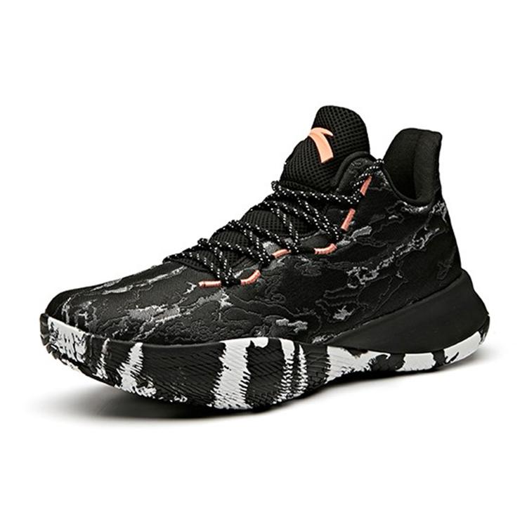 Anta Pallas Mid Top Basketball Shoes Men's Black Beauty Red 11941621-3