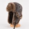 Winter Warm Faux LeatherHat With Long Fleece Lining Men Women Windproof Ear Protection Cap Cycling Snow Travel