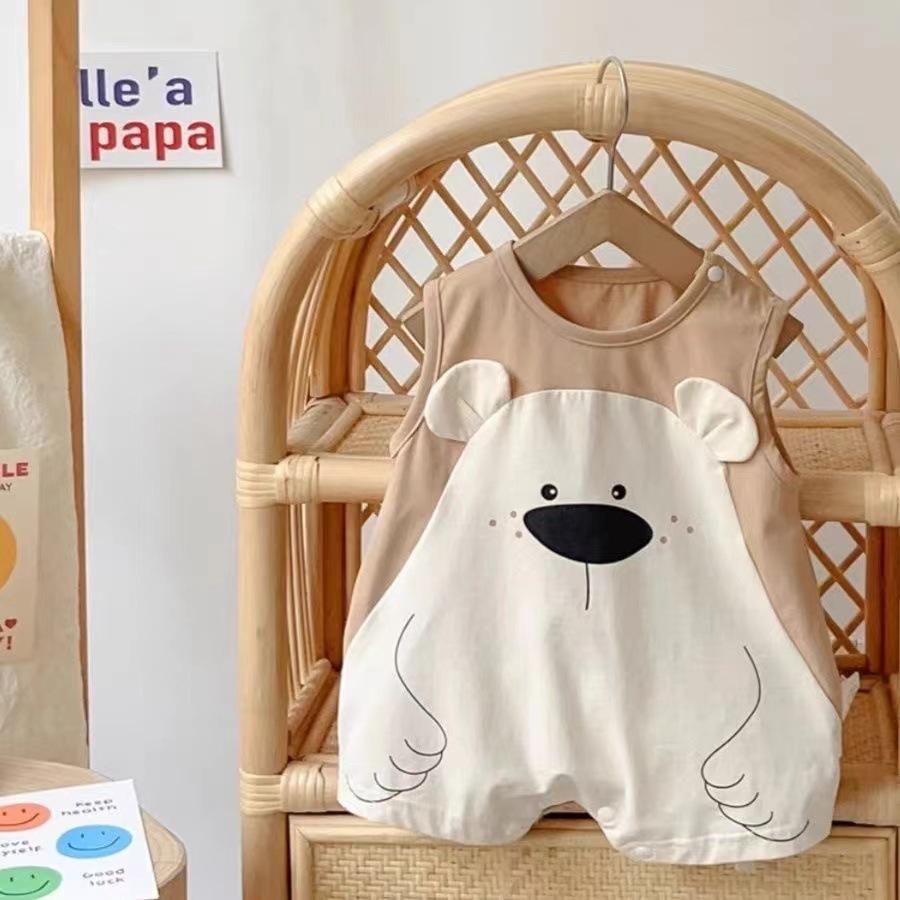 Super Cute Cartoon Newborn Summer Romper for Boys & Girls - Lightweight Wide Shoulder Onesie