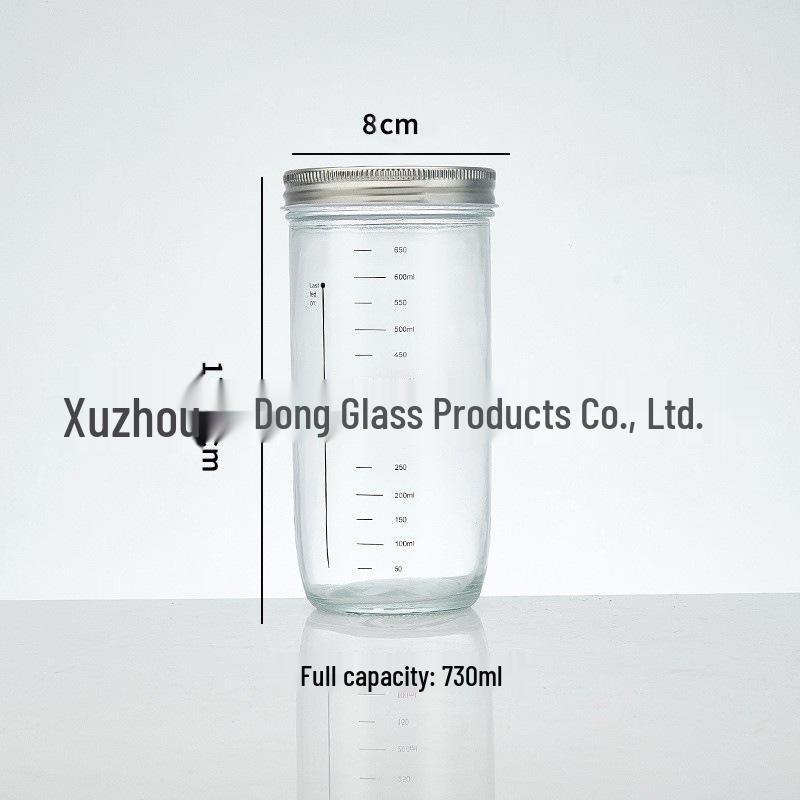 24oz Sourdough Fermentation Glass Jar with Scale and Sealed Petri Dish