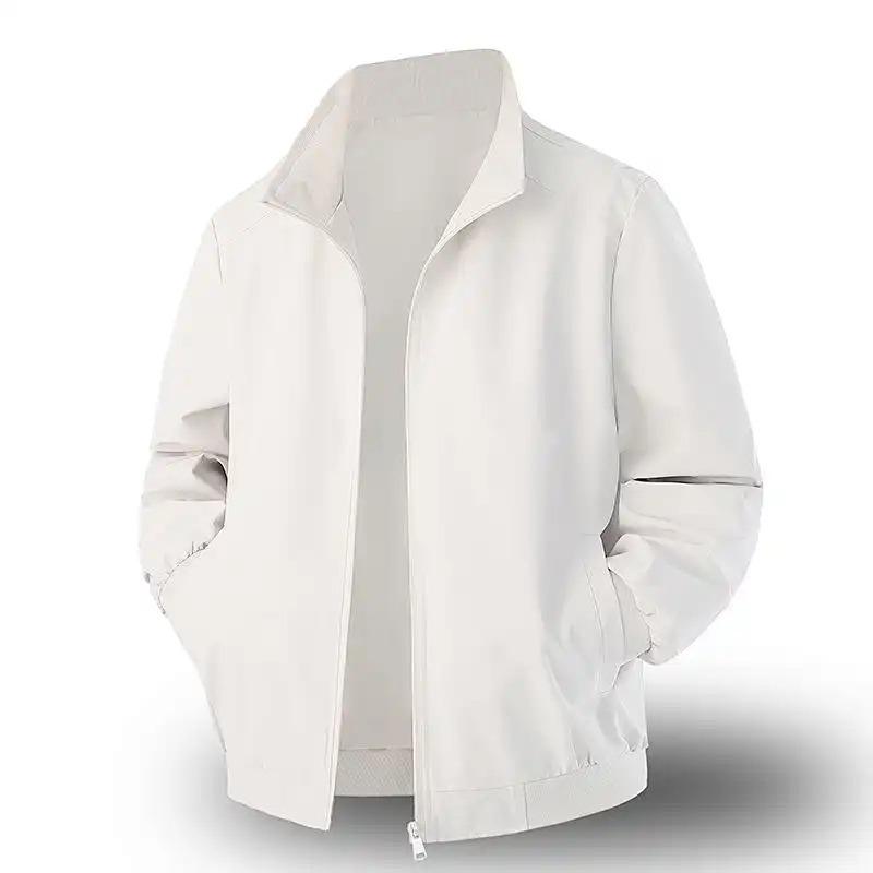 New Style Spring Autumn Men's Solid Color Tops Baseball Jackets Stand-up Collar Jackets Casual Loose Versatile