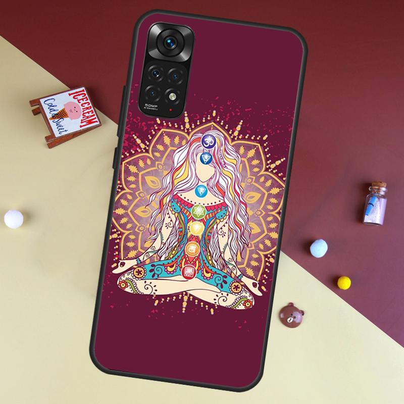 Mandala Chakra Insist Yoga Case For Xiaomi Redmi Note 10 11 Pro Cover For Redmi Note 12 8 9 Pro 11S 10S 9S 9A 9C 10C