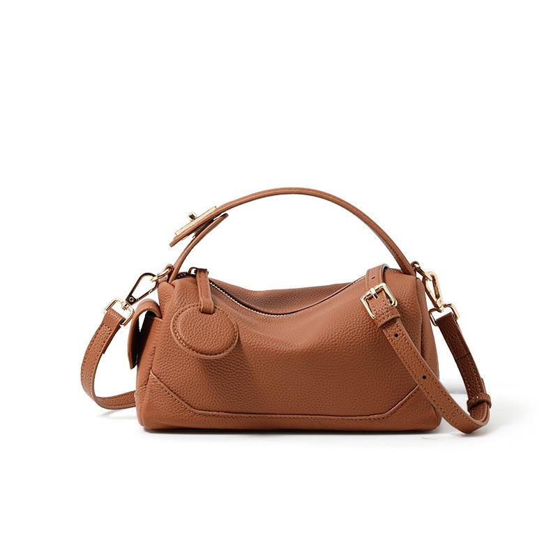 Bags for Women's New Crossbody Soft Leather Large Capacity Commuting Boston Pillow Bag Women's Bag Single Shoulder
