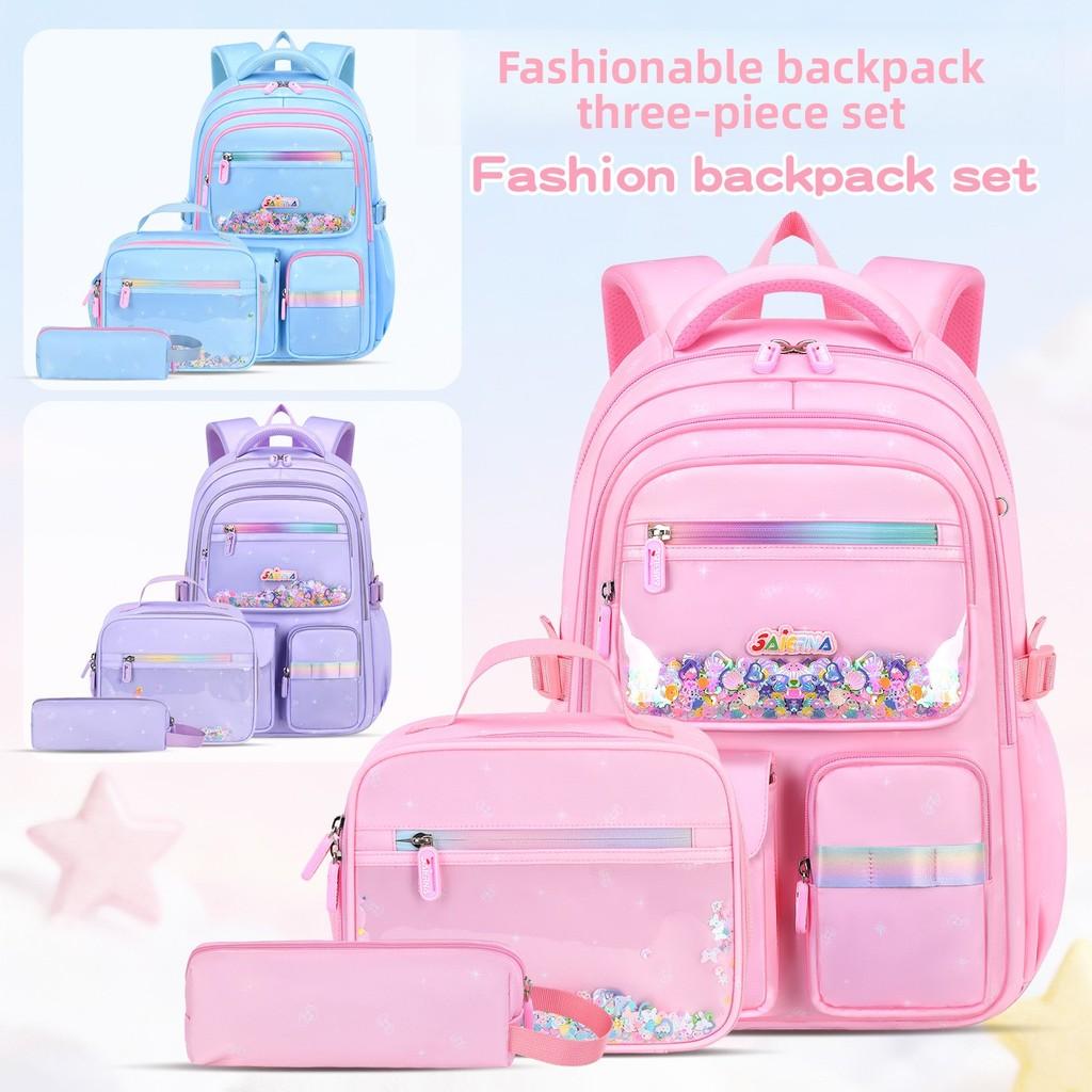 Girl School Backpack With Multiple Pockets And Lightweight Oxford Fabric For Elementary Students