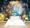 Fantasy Forest Tapestry, Dreamy Enchanted Wall Art with Glowing Bridge & Butterflies for Cozy Bedroom & Aesthetic Spaces