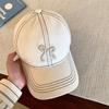 2025 Spring/Summer Women's Plaid Bow Sun Protection Baseball Cap with Embroidery