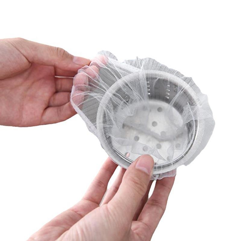 100 Pcs Disposable Kitchen Sink Filter Mesh Sewer Garbage Filter Meal Residue Pool Mesh Bag Drainage Screen Sink Garbage Net