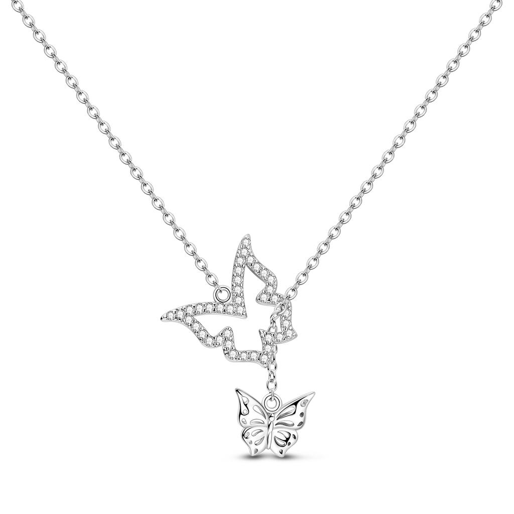 925 Silver Pendant Necklace Heart Star Charm Basic Chain Original Jewelry For Woman