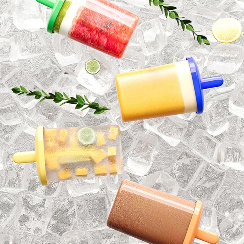 Rainbow Popsicles Molds Safe Summer Parties Ice Molds with Easy Demold Feature and Reusable Drips Guards Stick