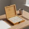 Compartmented Watercolor Box Bamboo Wood Wooden Paint Metal Clasp Hinged Case 24G