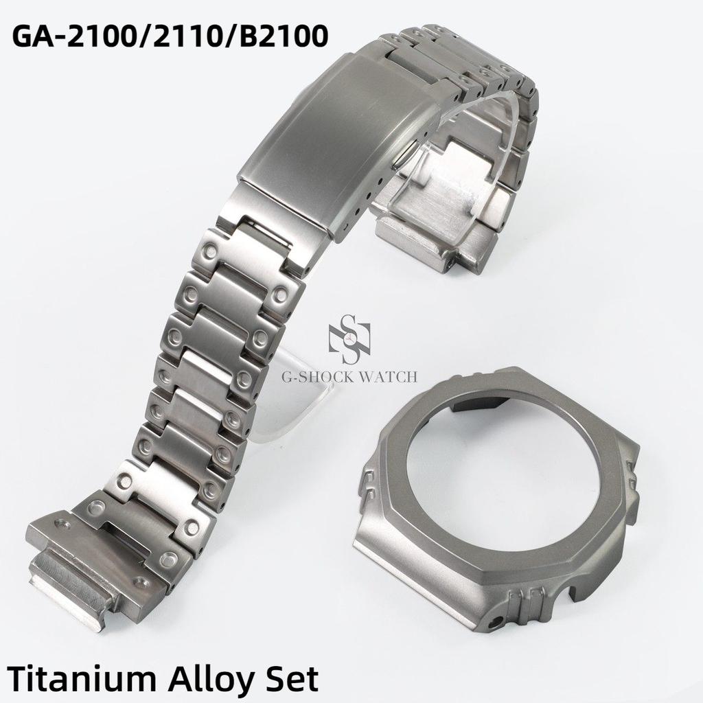 Надлегкий набір корпусу+ремінець зі сплаву титану Для Casio GA2100 GA2110 DW5600/5610 GA-2100 DW-5600 GA-B2100 Металевий безель ремінець для годинника