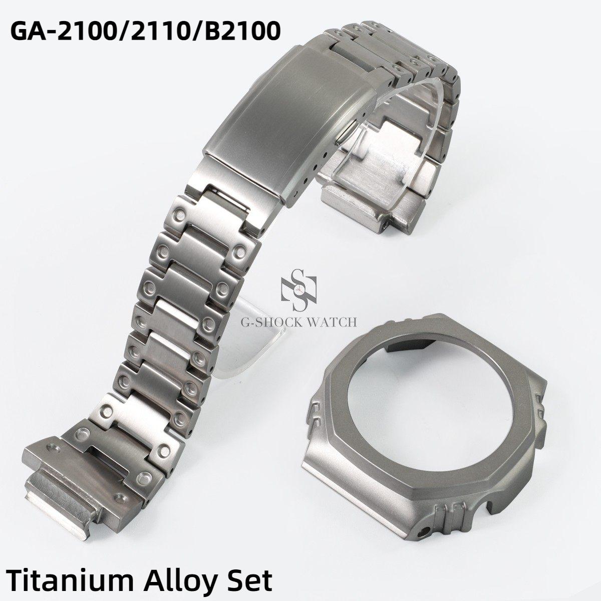 

Надлегкий набір корпусу+ремінець зі сплаву титану Для Casio GA2100 GA2110 DW5600/5610 GA-2100 DW-5600 GA-B2100 Металевий безель ремінець для годинника 5610
