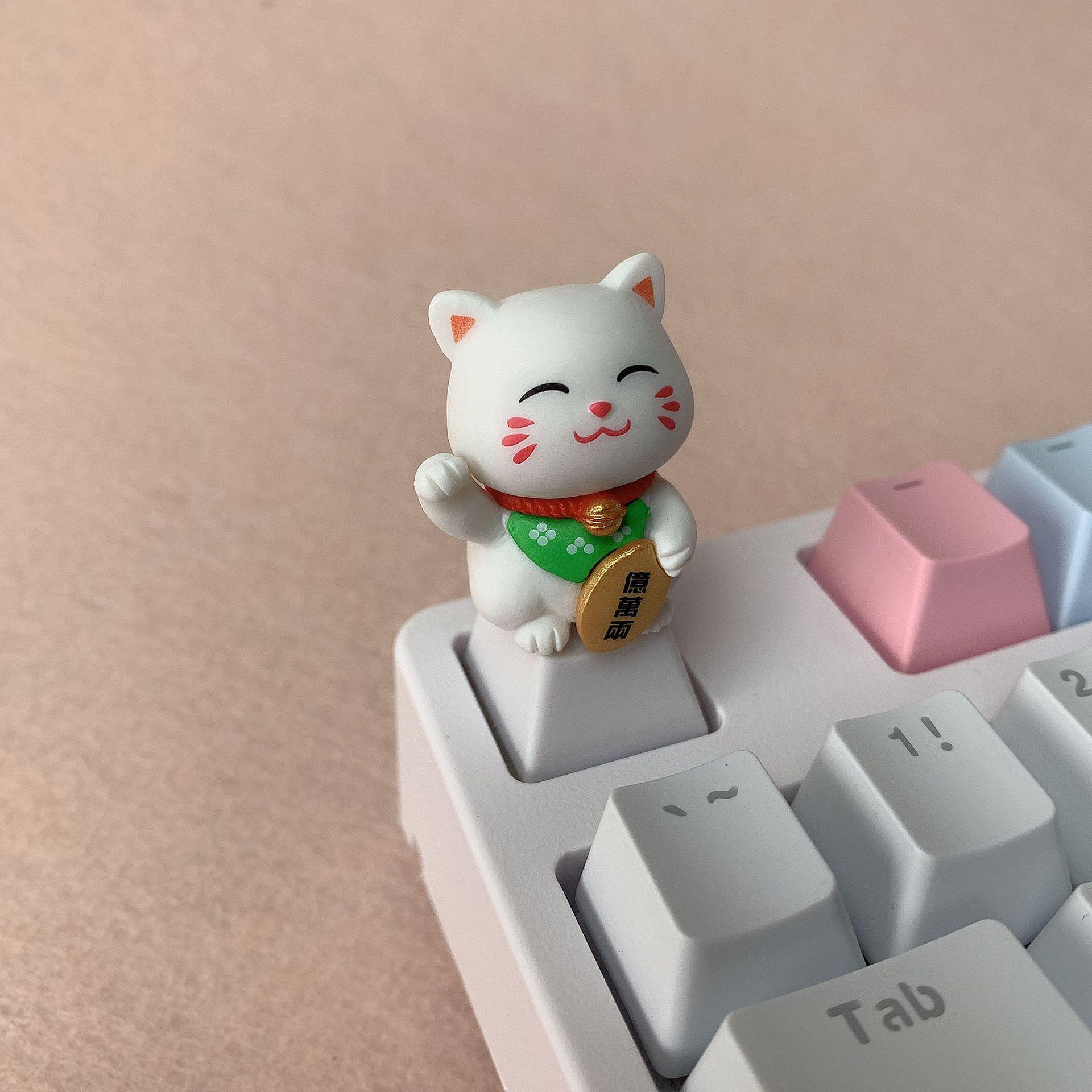 3D Cartoon Cat Girl Keycap - New Year Gift, Cute & Creative Mechanical Keyboard Add-on.
