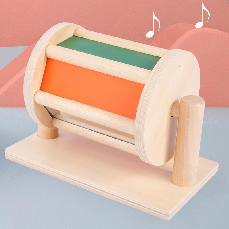 Textile Wooden Montessori Drum Puzzle Toy For Early Childhood Play And Learning