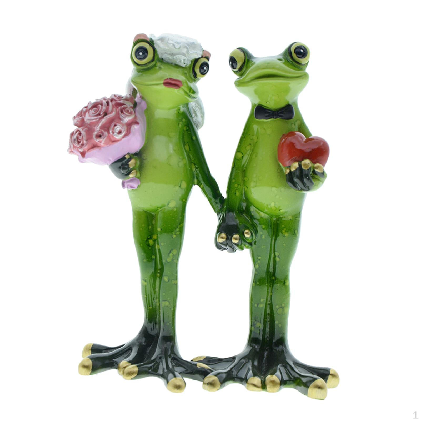 

Wedding Frog Garden Statue Resin Figurines Gift Outdoor Indoor Ornaments Bride Groom Decorative Yard
