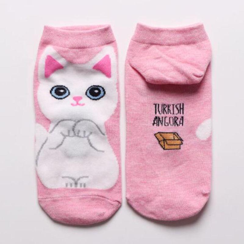 Spring/Summer Women's Cotton Ankle Socks - Japanese Style with Cartoon Animals