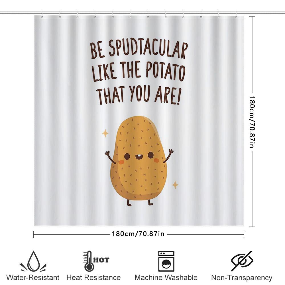 Cute Potato Shower Curtain Farmhouse Kitchen Decor Funny Vegetable Bathroom Set Washable Liner