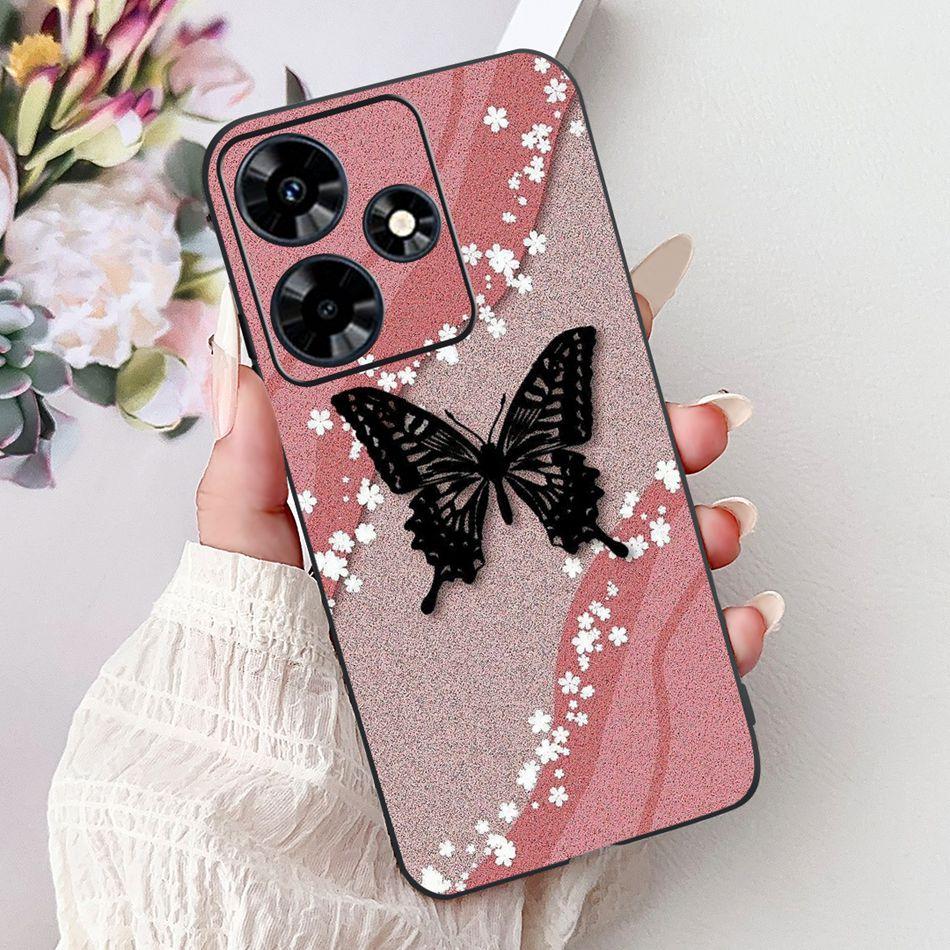 For Infinix Hot 30 Play 30i Hot30 4G Elegant Floral Cat Phone Case For Infinix Hot 30 30Play Hot30i Black Silicone Soft Cases
