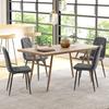 Dining Chairs, Set of 4 Kitchen Chairs with Backrest, Velvet Look, Upholstered Chairs with Metal Legs, for Dining Table, Grey