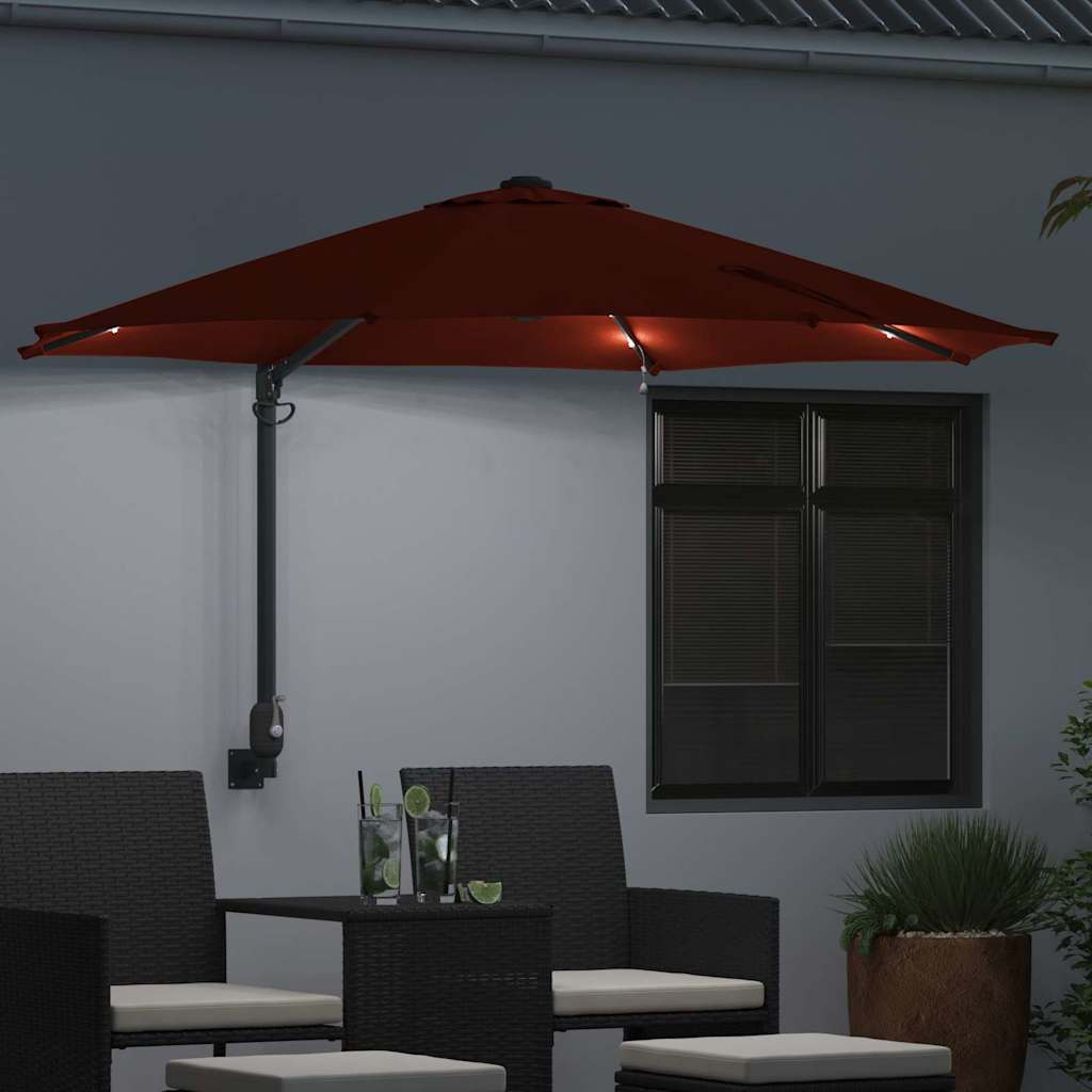 Garden Sun Umbrella Terracotta 248 X 248 X 148 Cm