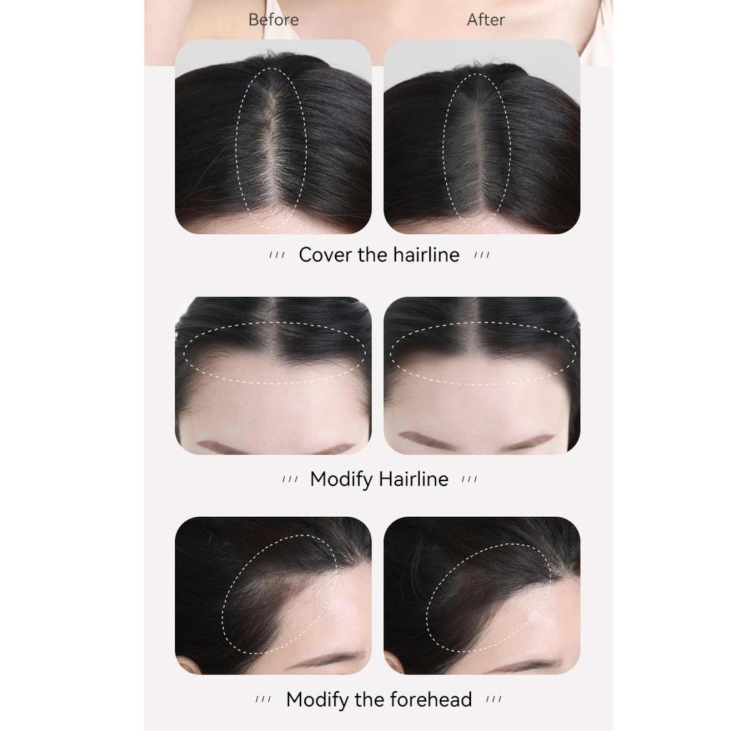 Sombra em pó para aparar a linha do cabelo, à prova d'água, preenchimento natural, artefato de reparo de pelos da testa, retoque de costeletas, sombra em pó
