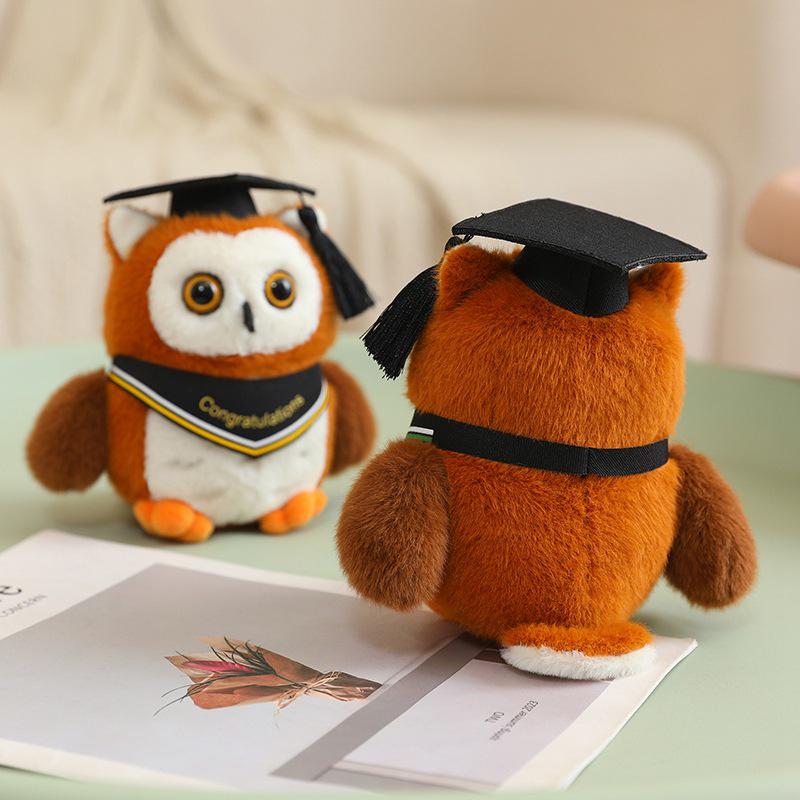 Doctoral Owl Hat Graduation Plush Toy Keychain - Souvenir Gift
