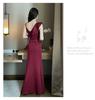 Pure Desire Women's Sexy V-Neck Spaghetti Strap Bodycon Dress, Summer Formal Nightclub Long Skirt A708