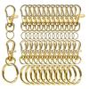 60 Pieces Metal Swivels Lobster Claw Clasp Hook With Flat Key Rings for Keychain Jewelry Making Accessories