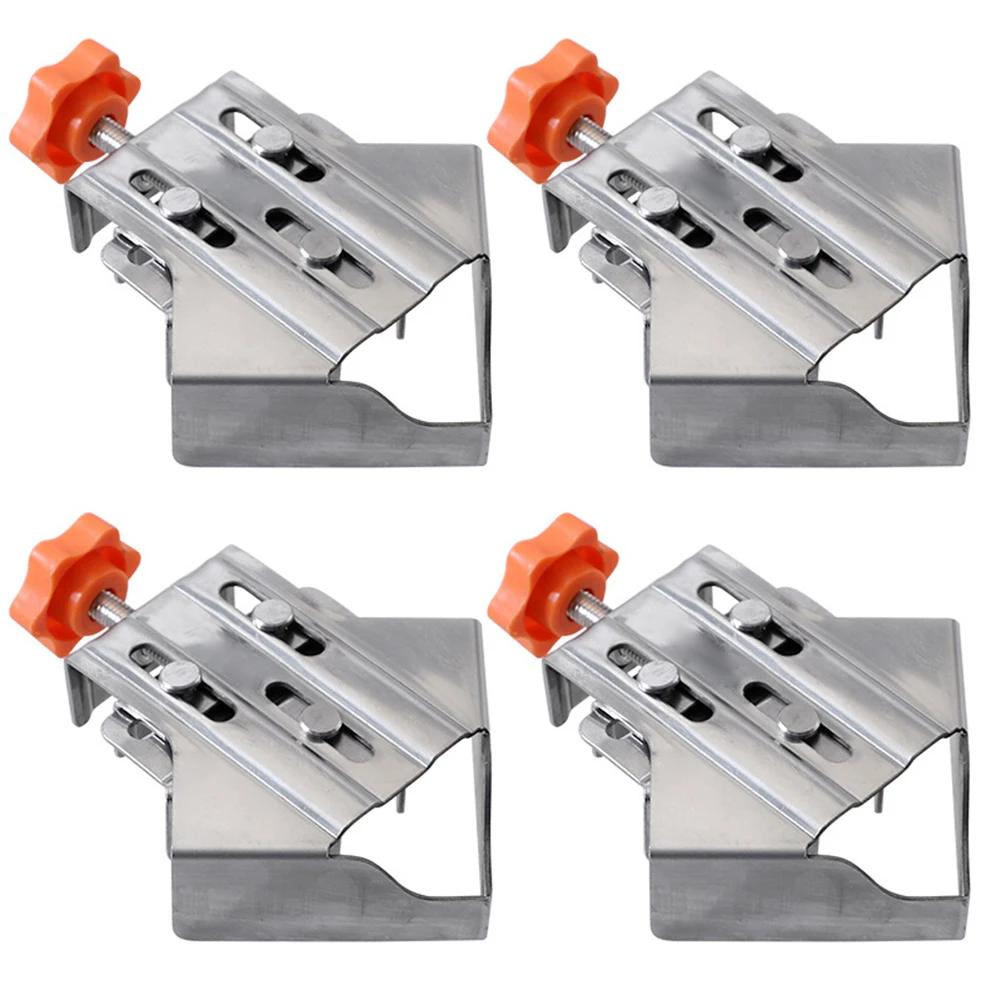 90 Degree Right Angle Clamp 1/2/4Pcs Stainless Steel Carpenter Splicing Quick Clamp Locator Fixed Frame Clamp Woodworking Tools