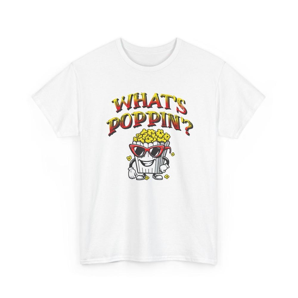 

what s poppin cool popcorn bag guy tshirt 3XL