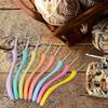 8Pcs Ergonomic Crochet Hook for Beginner Crochet Hobbyist,8 Size Long Handle Crochet Hook Needle 2.5mm-6mm  (4/0-10/0MM)
