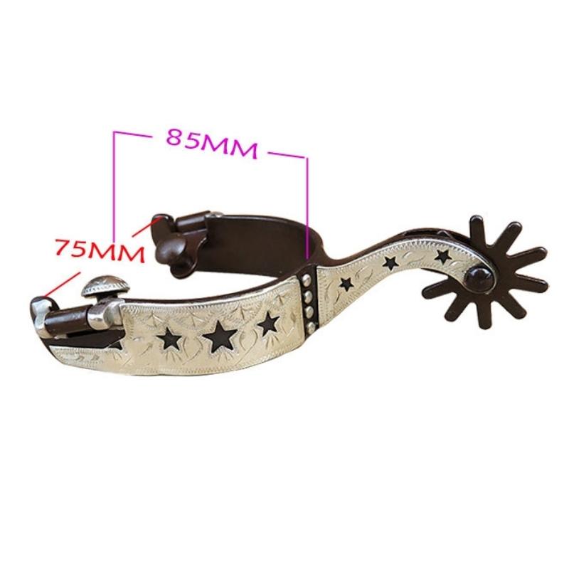 1 Pair Riding Boot Spurs Western Carbon Steel Cowboy Spurs Gear for Equestrian Western Cowboy Spurs with Turnable Gear for Horse Color1