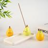 Ins Style Smiling Duck Pear Line Ceramic Incense Holder - High-End Sandalwood and Fruit-Shaped Decoration
