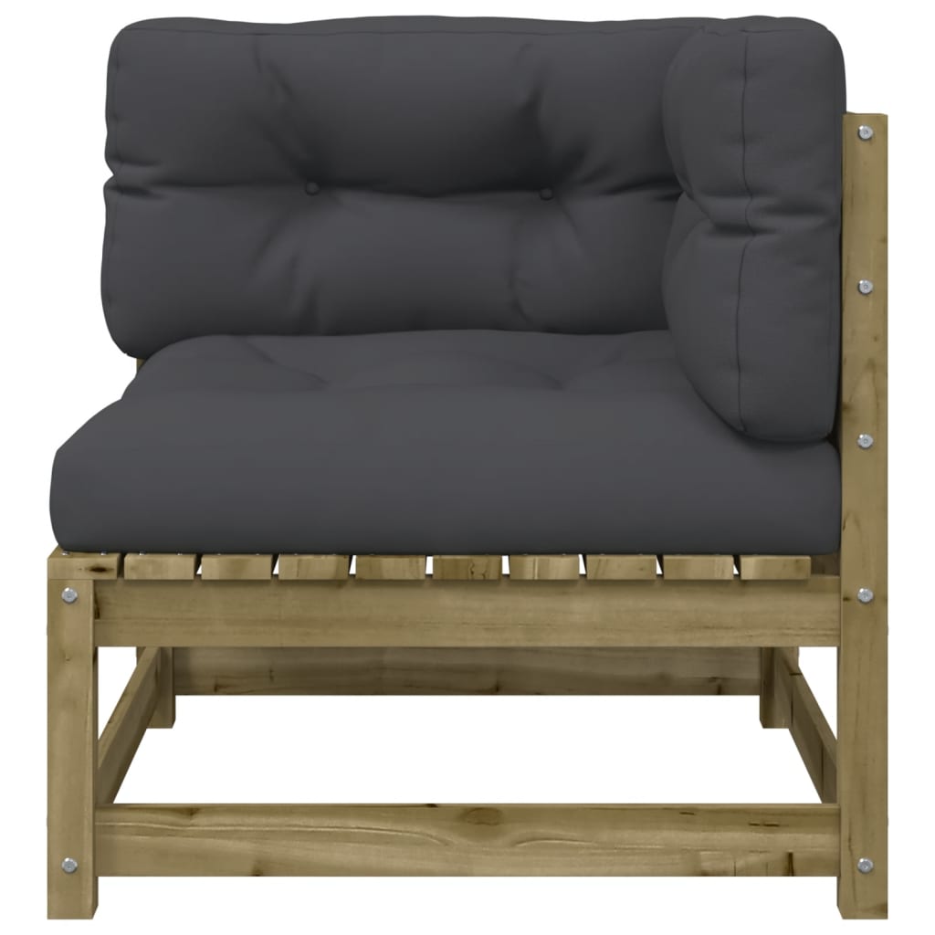 Vidaxl Ogrodowa Sofa Narożna Z Poduszkami I Podnóżkiem