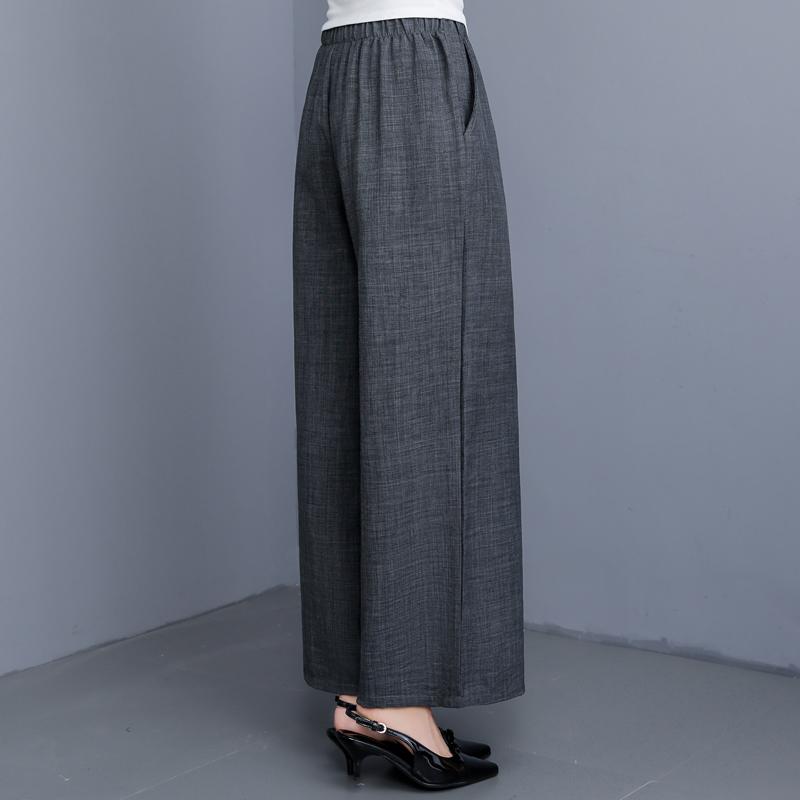 Pantaloni Larghi Estivi Abbigliamento Donna Taglie Forti Casual Larghi Vintage Vita Alta Pantaloni Neri