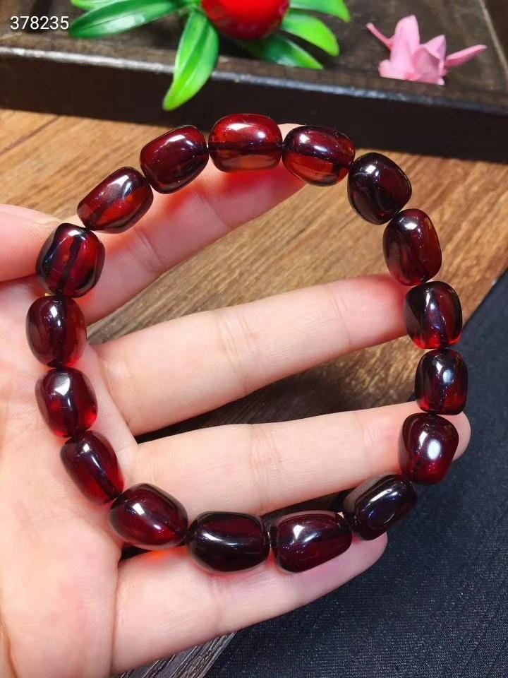 Bracciale in Granato Naturale Pietra Preziosa Donna Uomo 7mm 8mm 9mm 10mm Elastico Cristallo Perline Rotonde Bracciale AAAAA