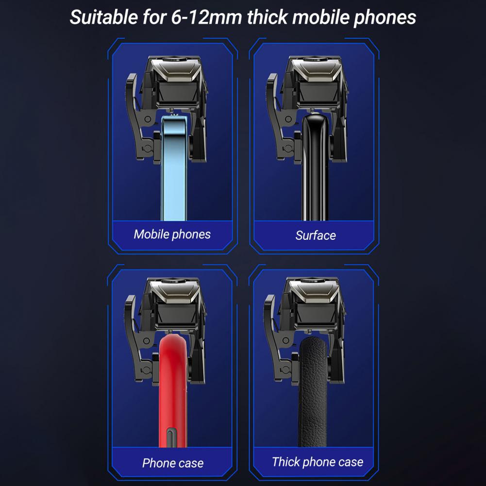 1/2 st RGB/Mekanisk 4-fingers Mobil Speltrigger för PUBG Pulstangent Mobiltelefon Speltrigger för Smarttelefon