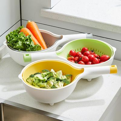 Double-layer Basket Vegetable Washing Basin Fruit Plate Living Room Home Creative Modern Net Red Style Kitchen